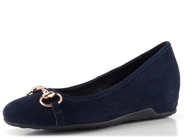 Högl semišové lodičky na klínu blue 1-103722-3200