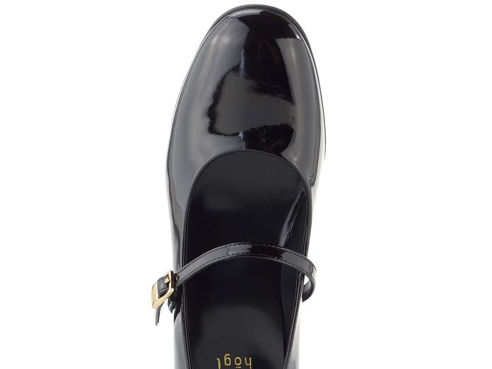 Högl lakované lodičky s nártovým páskem black 2-174214-0100