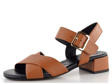 Högl luxusní sandály na podpatku Cognac 9-102623