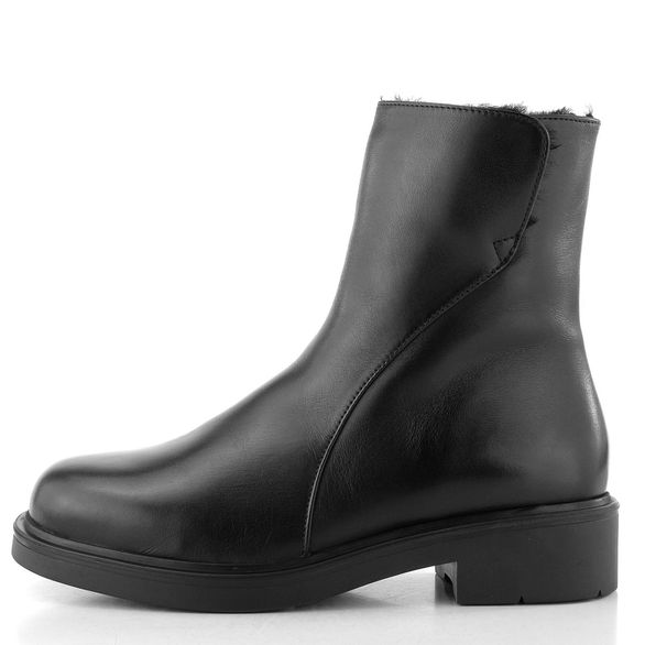 Högl hladký kotník na nízkém podpatku černý 0-101955-0100