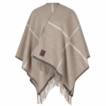 Högl luxusní vlněný pléd - pončo taupe 2-196200-1900