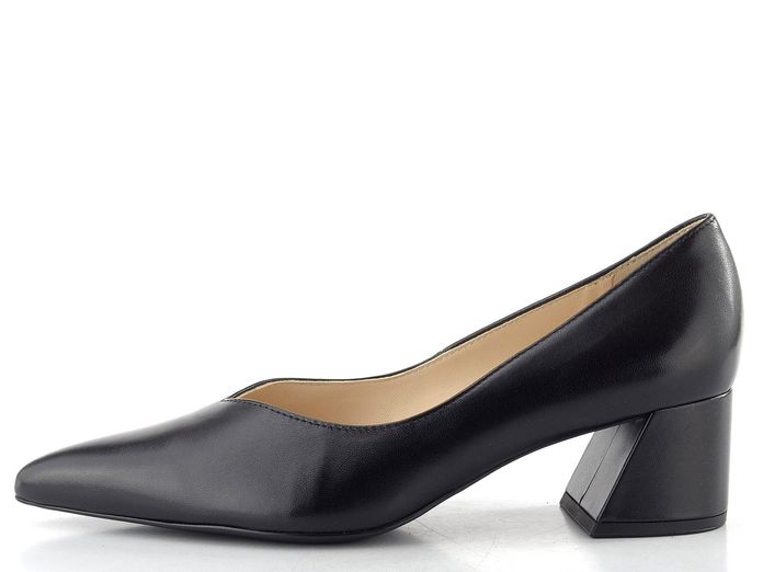 Högl kožené lodičky na širokém podpatku černé 0-104500-0100