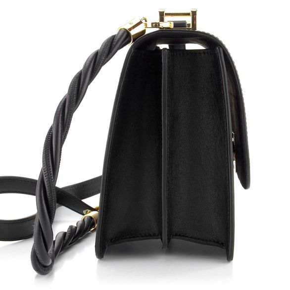 Högl hladká černá crossbody kabelka 1-143510