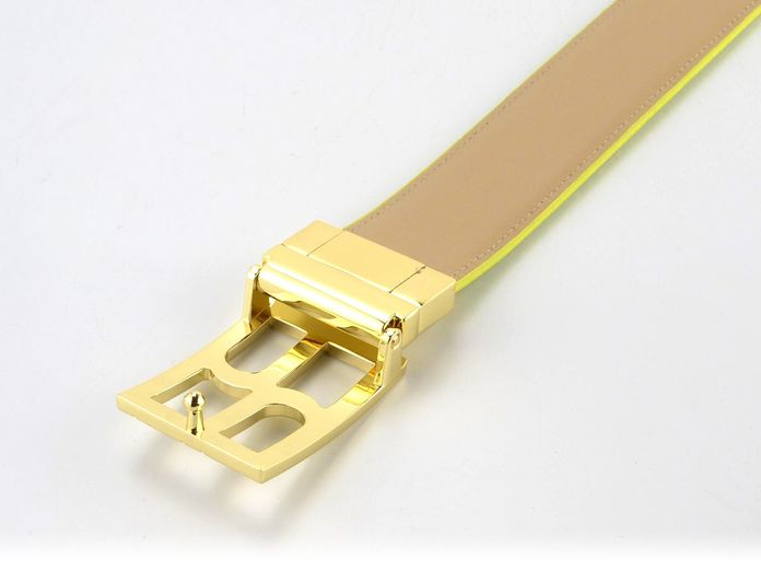 Högl dámský luxusní kožený opasek Lime/Sahara 7-156010