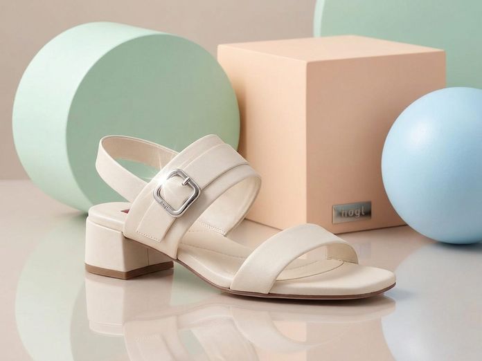 Högl luxusní sandály na podpatku creme 1-102610-1200