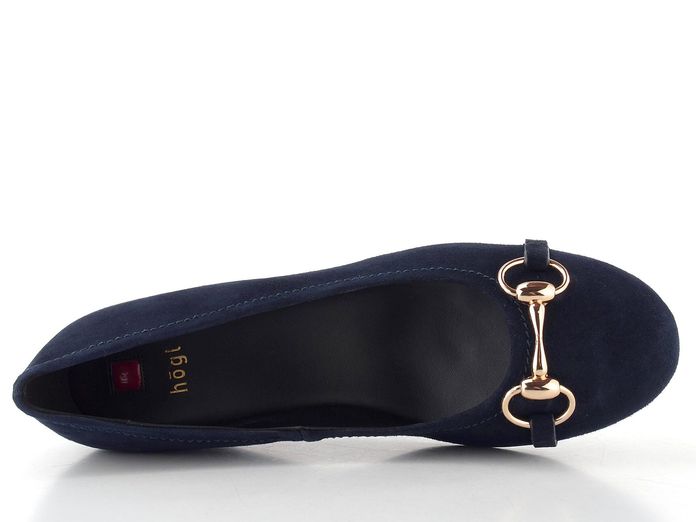 Högl semišové lodičky na klínu blue 1-103722-3200