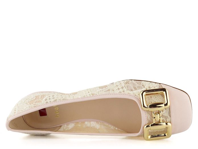 Högl baleríny se sponou Creme/Lightrose 5-101338