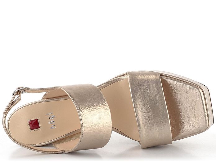 Högl sandály na platformě s podpatkem metalické Lightbronze 5-105931