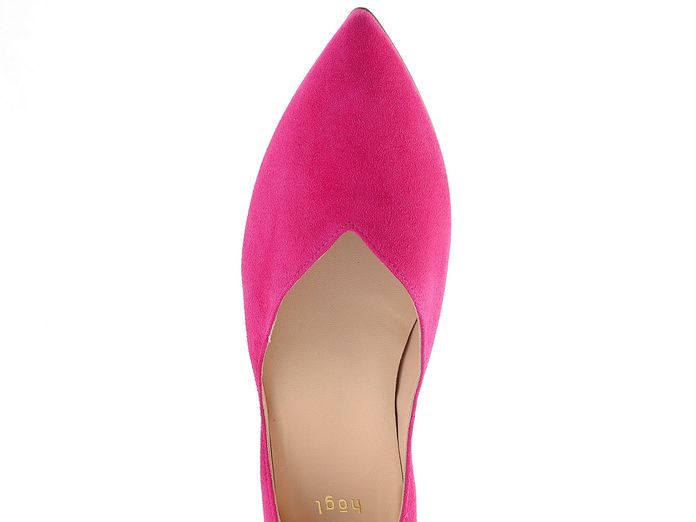 Högl vykrojené semišové baleríny sytě růžové Pink 7-100012
