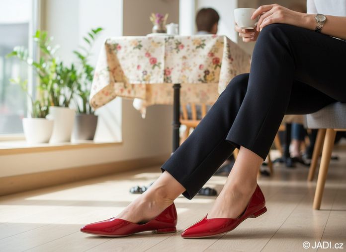 Högl vykrojené lakované baleríny red 0-170014-4000