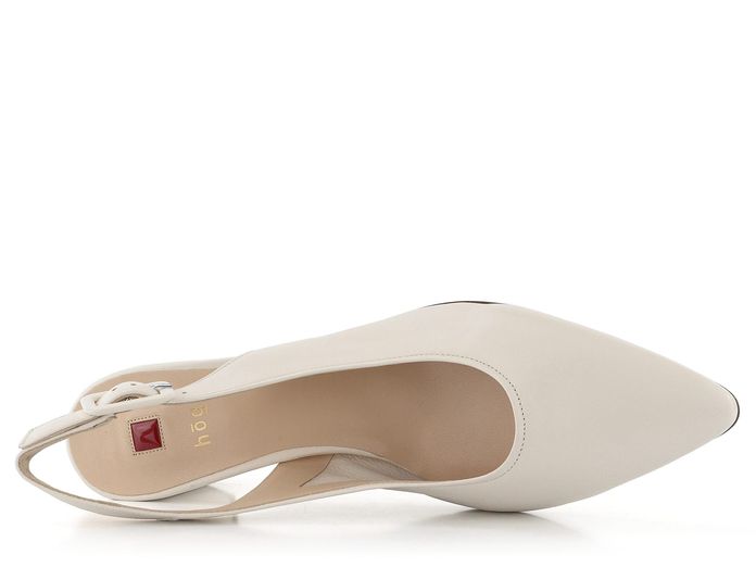 Högl elegantní hladké lodičky s volnou patou Creme 3-104600