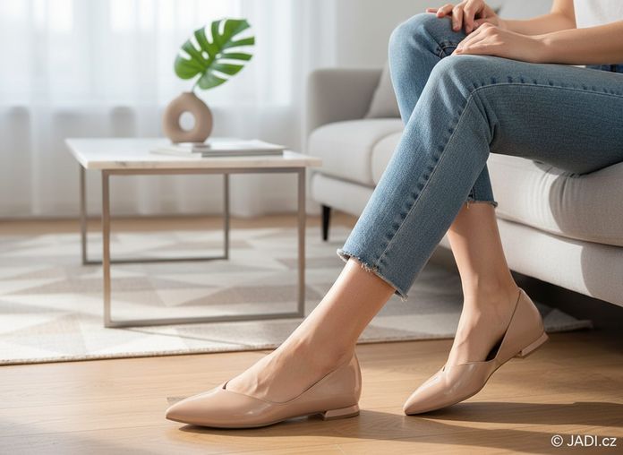 Högl vykrojené lakované baleríny nude 0-170014-1800