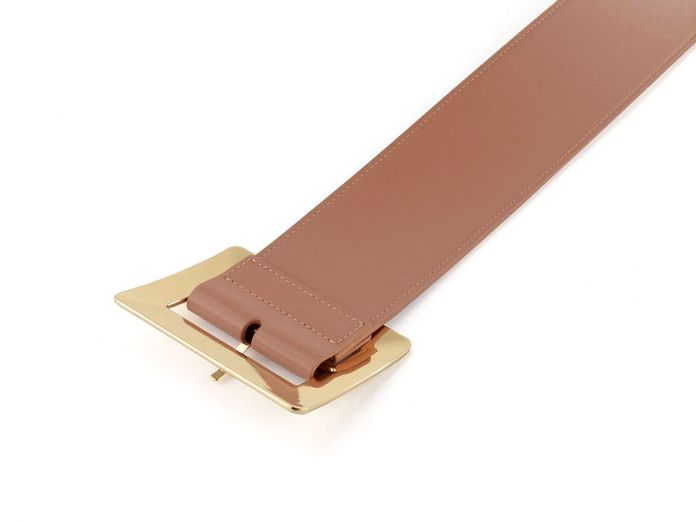 Högl luxusní kožený široký opasek almond 3-156200