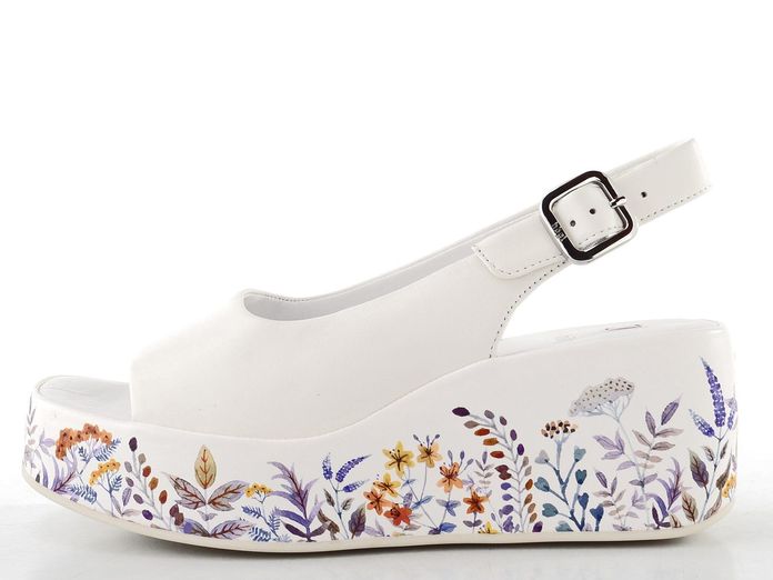 Högl sandály na barevném klínu weiss/multi 1-102519-0299