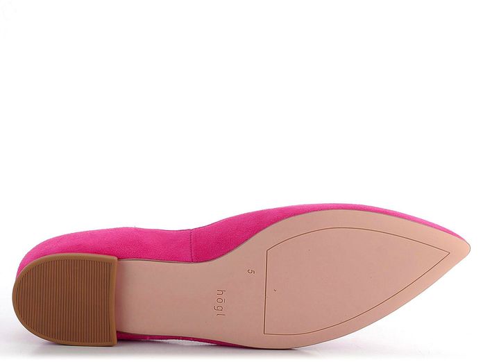 Högl vykrojené semišové baleríny sytě růžové Pink 7-100012