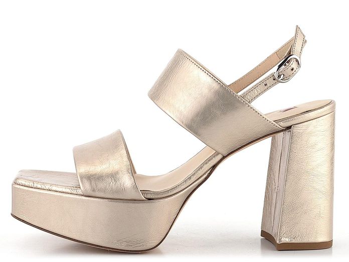 Högl sandály na platformě s podpatkem metalické Lightbronze 5-105931