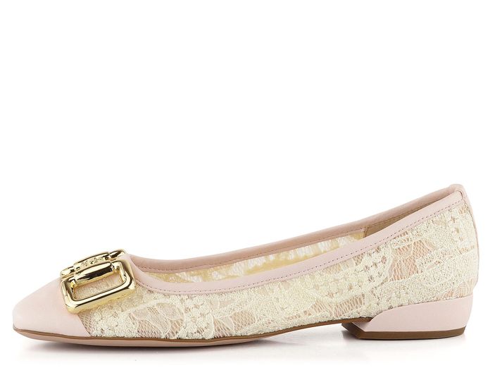 Högl baleríny se sponou Creme/Lightrose 5-101338