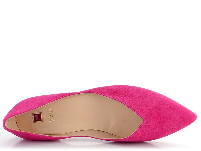 Högl vykrojené semišové baleríny sytě růžové Pink 7-100012
