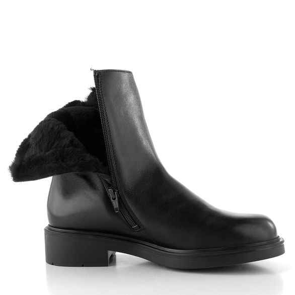 Högl hladký kotník na nízkém podpatku černý 0-101955-0100