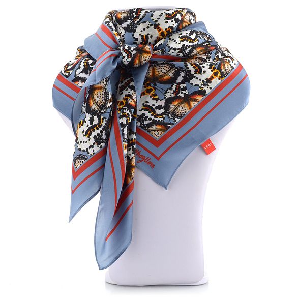 Högl hedvábný šátek Butterflysilk jeans 1-152010