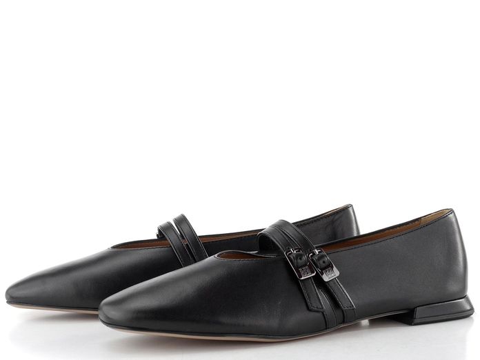 Högl  kožené baleríny s páskem schwarz 1-100930-0100