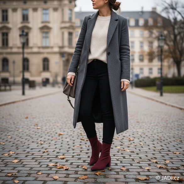 Högl elegantní semišový kotník na podpatku cabernet  0-104712-4400