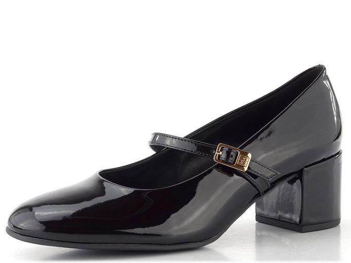 Högl lakované lodičky s nártovým páskem black 2-174214-0100